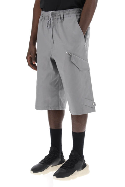 Canvas Multi-pocket Bermuda Shorts.  - Grey