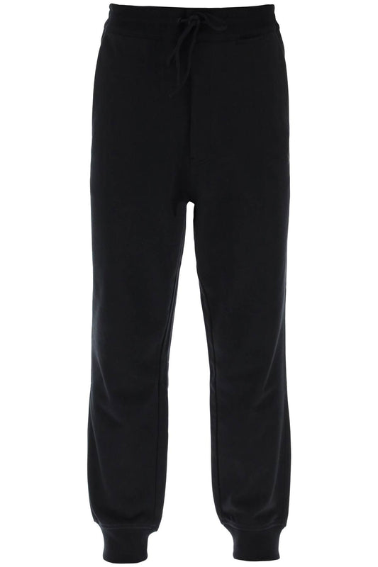 French Terry Cuffed Jogger Pants  - Black