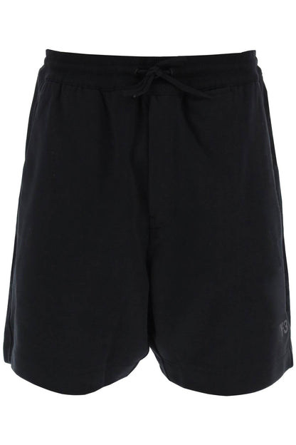 French Terry Jogger Bermuda Shorts  - Black