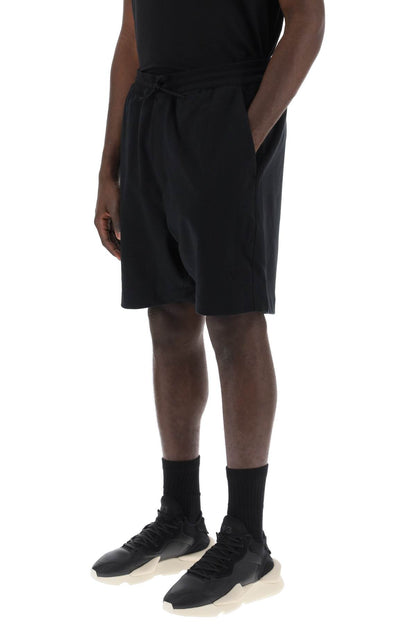 French Terry Jogger Bermuda Shorts  - Black