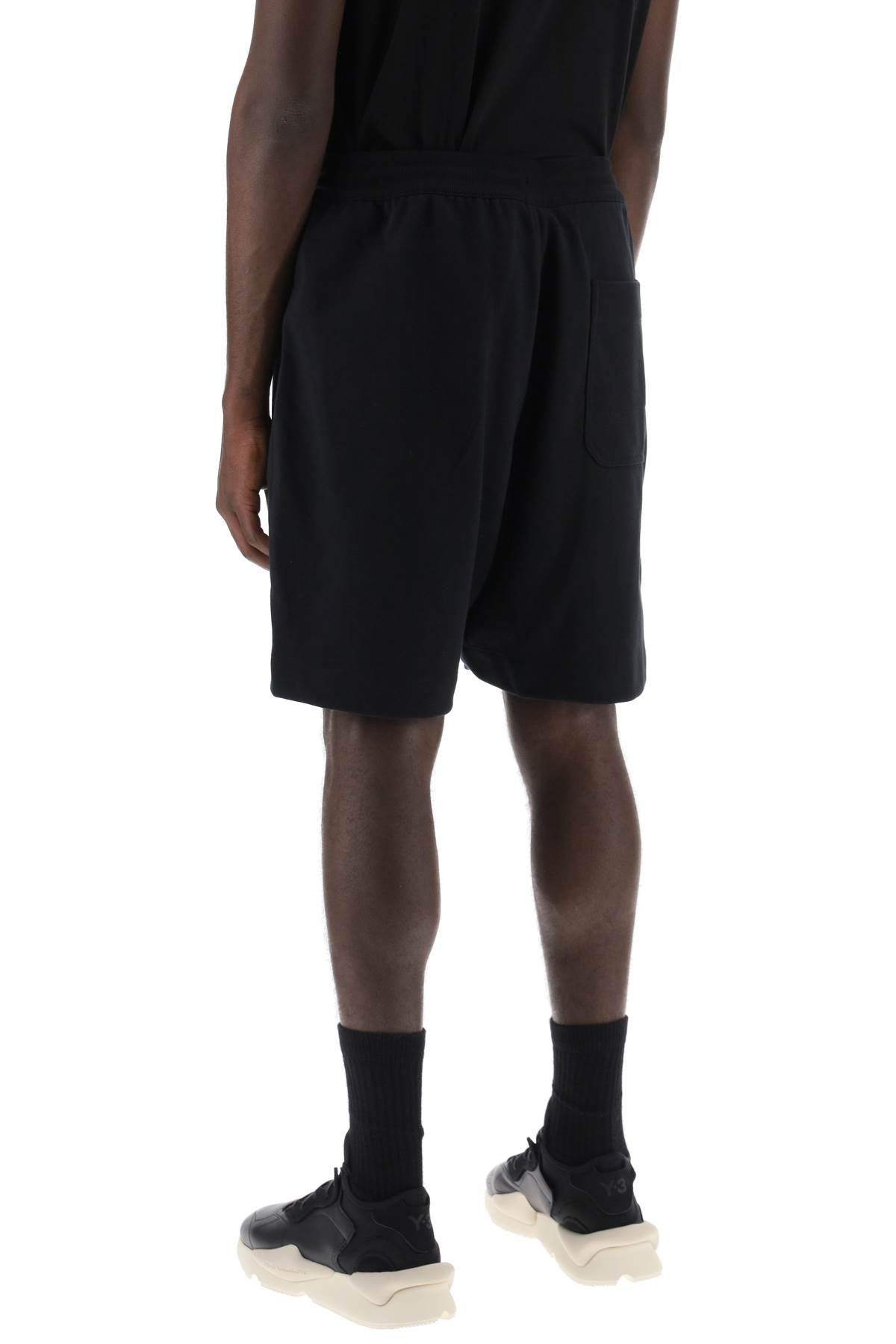 French Terry Jogger Bermuda Shorts  - Black