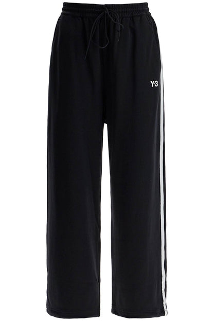 Cropped Wide-leg Joggers With  - Black