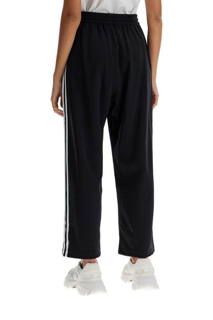 Cropped Wide-leg Joggers With  - Black