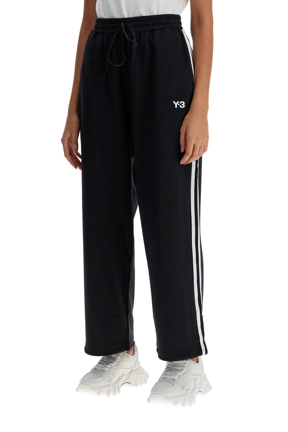 Cropped Wide-leg Joggers With  - Black