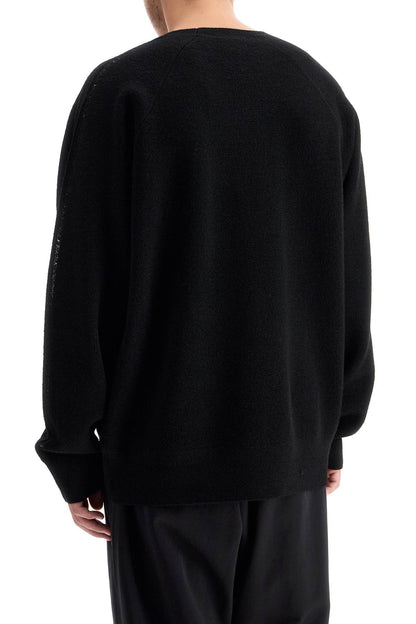 Wool Crewneck Pullover  - Black