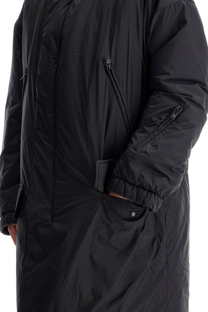 Long Padded Nylon Parka Coat  - Black