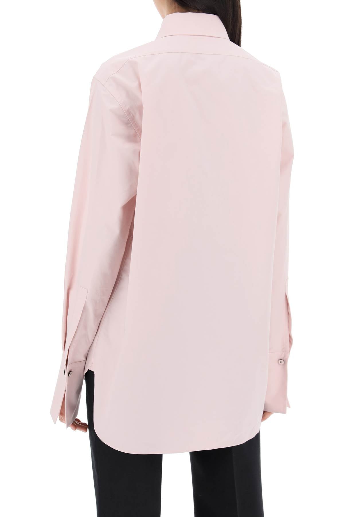 Pleated Bib Shirt With  - Pink