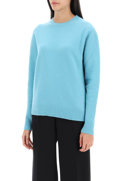 Crew-neck Sweater In Wool  - Light Blue