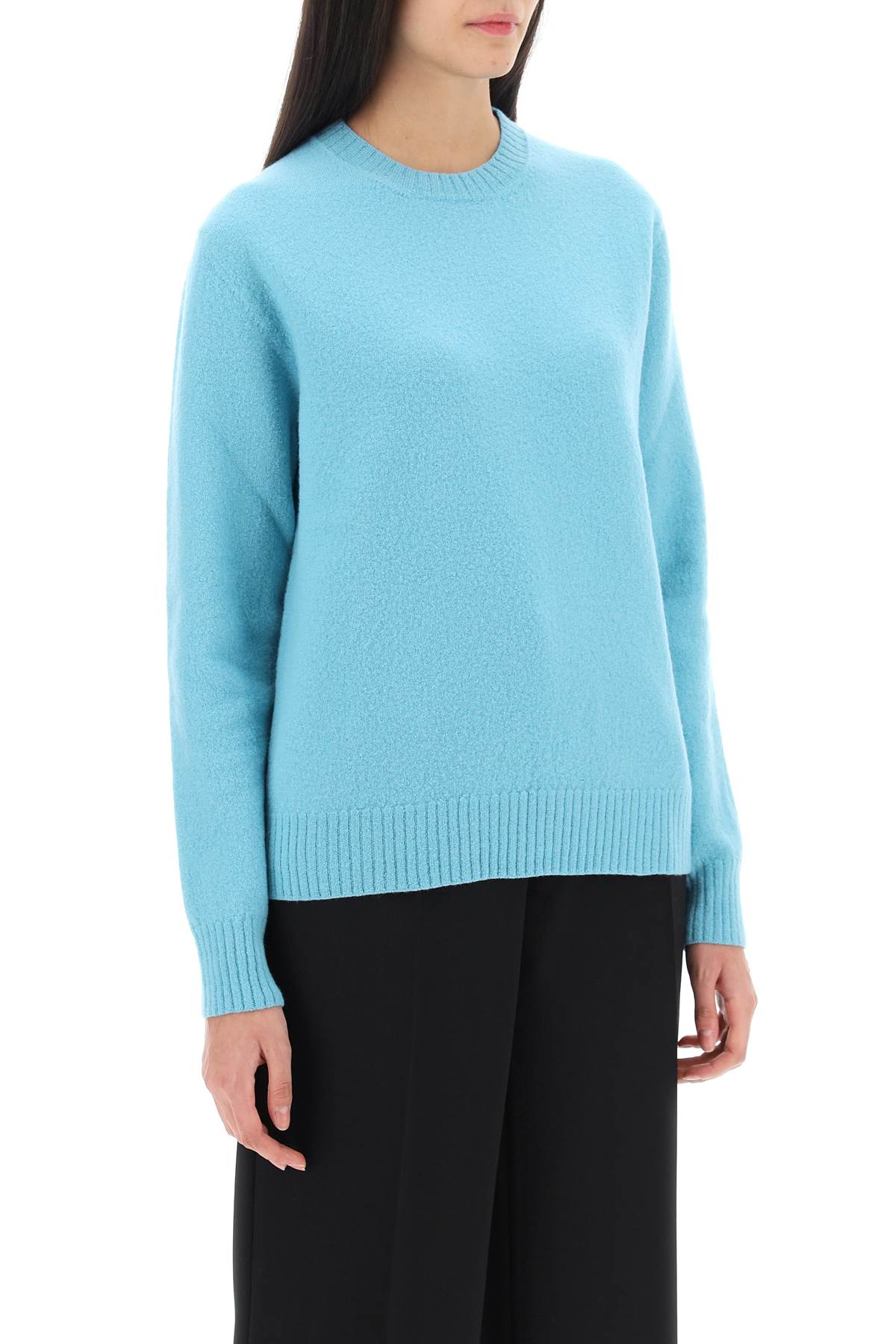 Crew-neck Sweater In Wool  - Light Blue