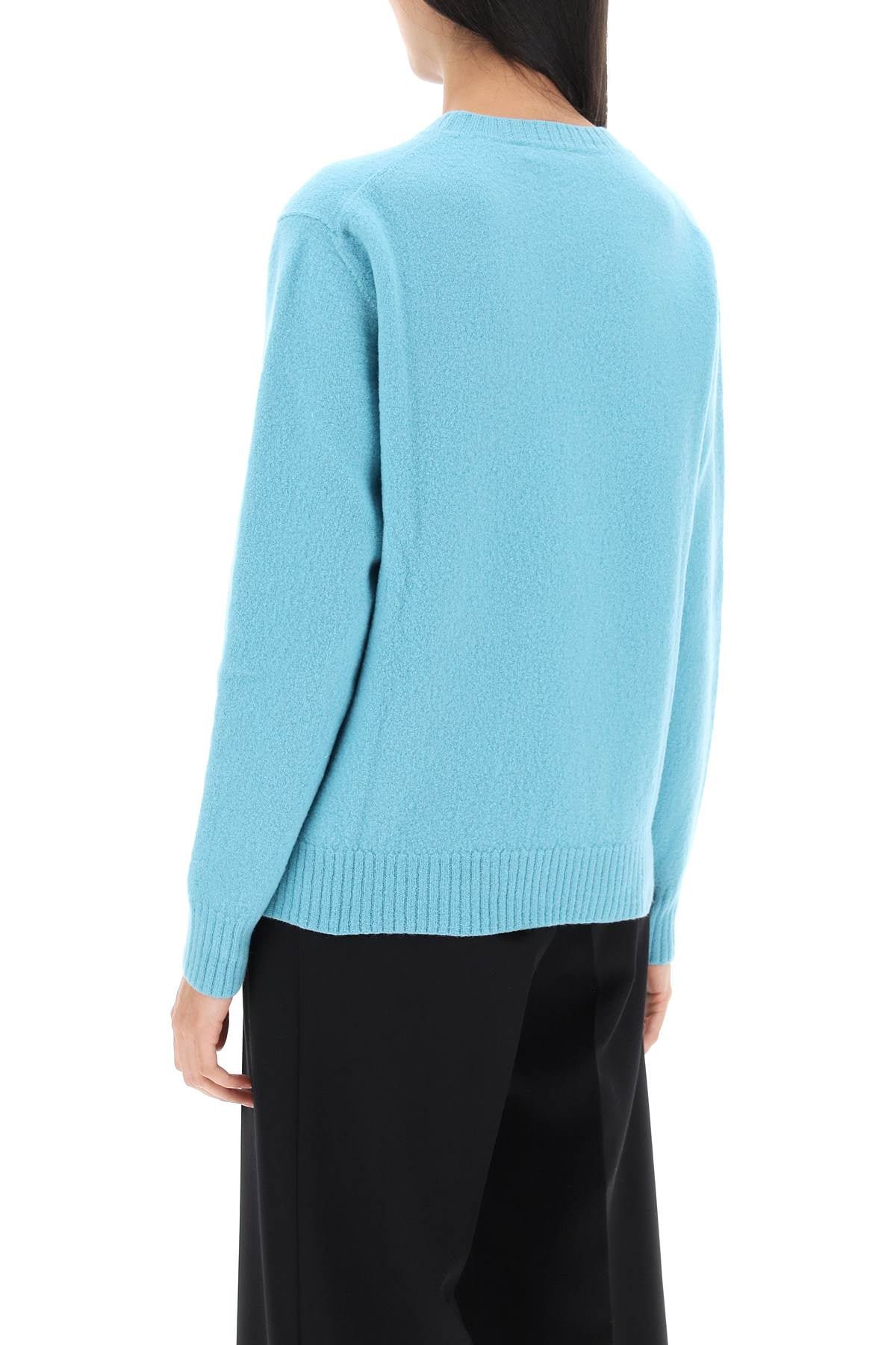 Crew-neck Sweater In Wool  - Light Blue