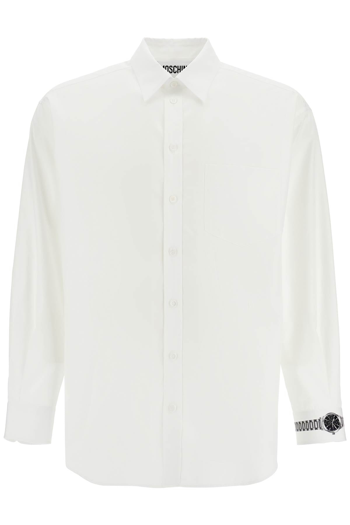 Printed Cuff Shirt With Unique  - White