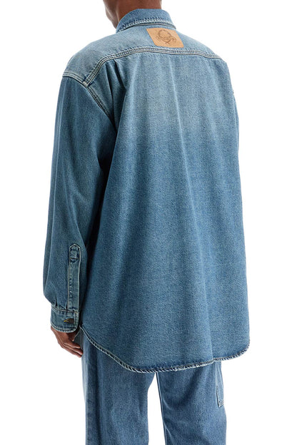 Denim Shirt With Pockets  - Blue