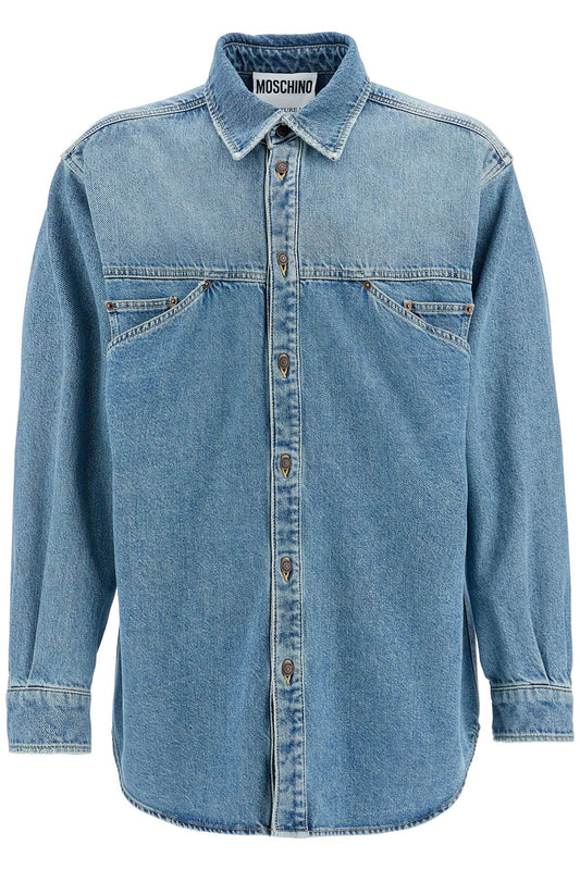 Denim Shirt With Pockets  - Blue