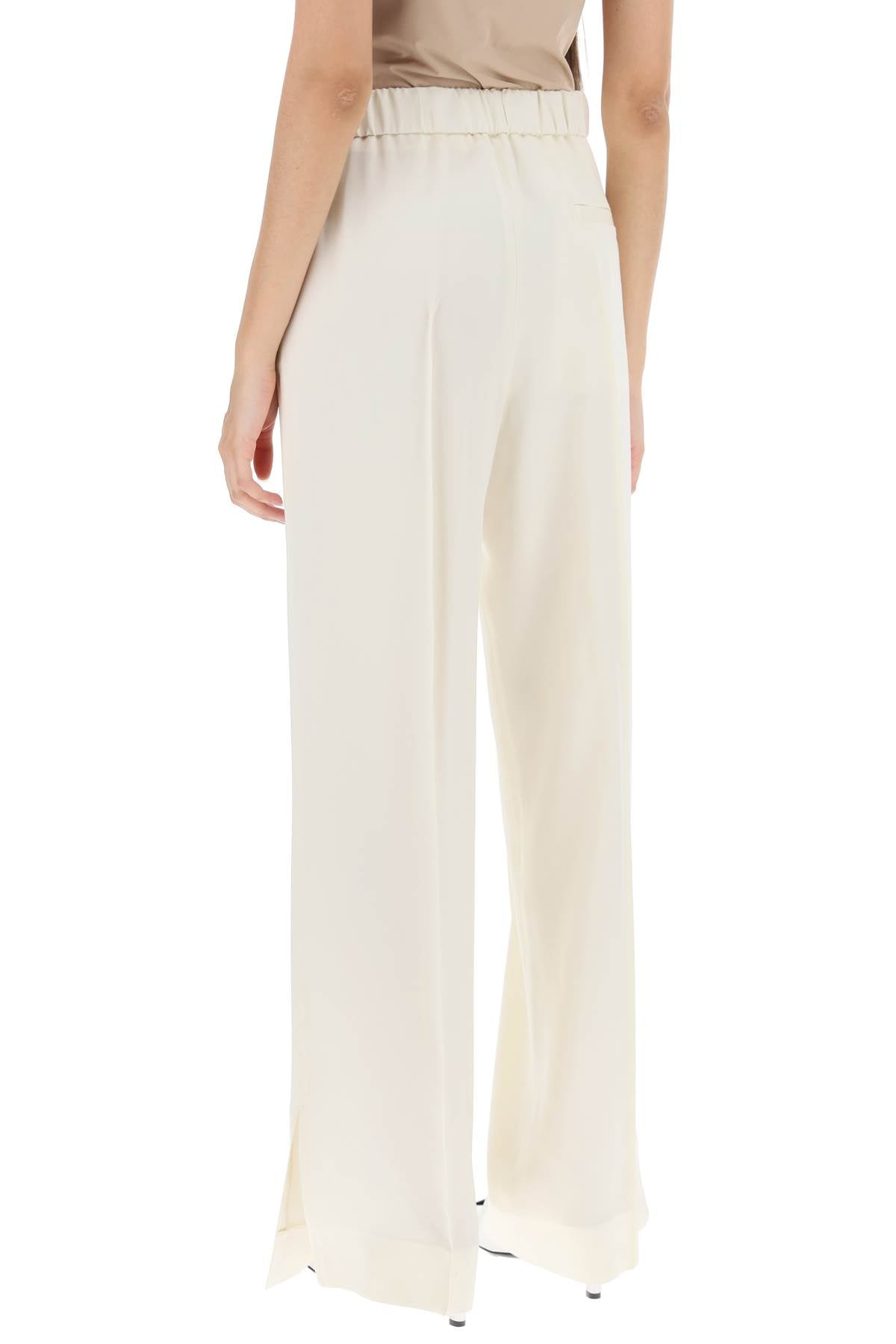 Pants In Envers Satin  - Bianco