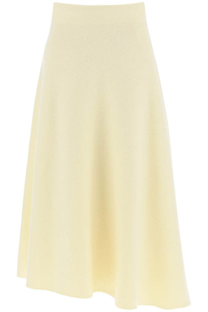 Wool Knit Midi Skirt  - Giallo