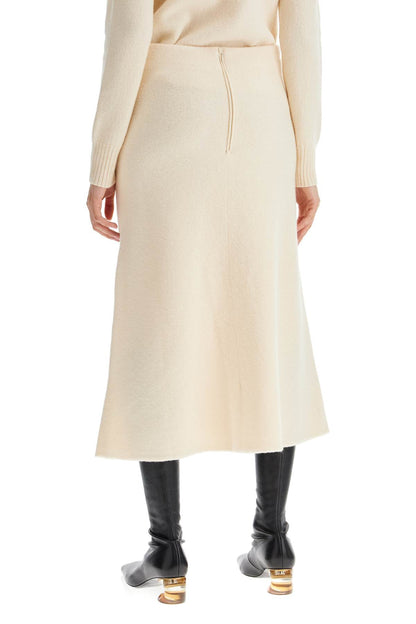 Flared Midi Wool Skirt With A  - Neutro