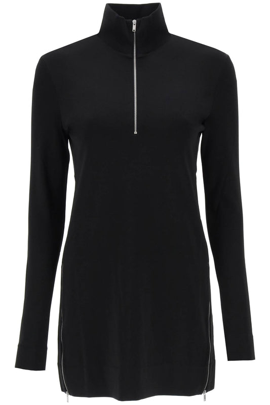 Funnel-neck Long Top  - Nero