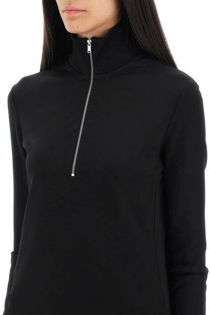 Funnel-neck Long Top  - Nero