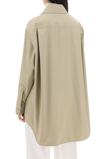 "oversized Organic Cotton Shirt  - Khaki