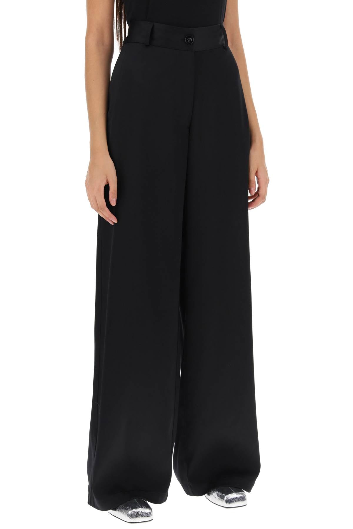 Viscose Silk Pants  - Nero