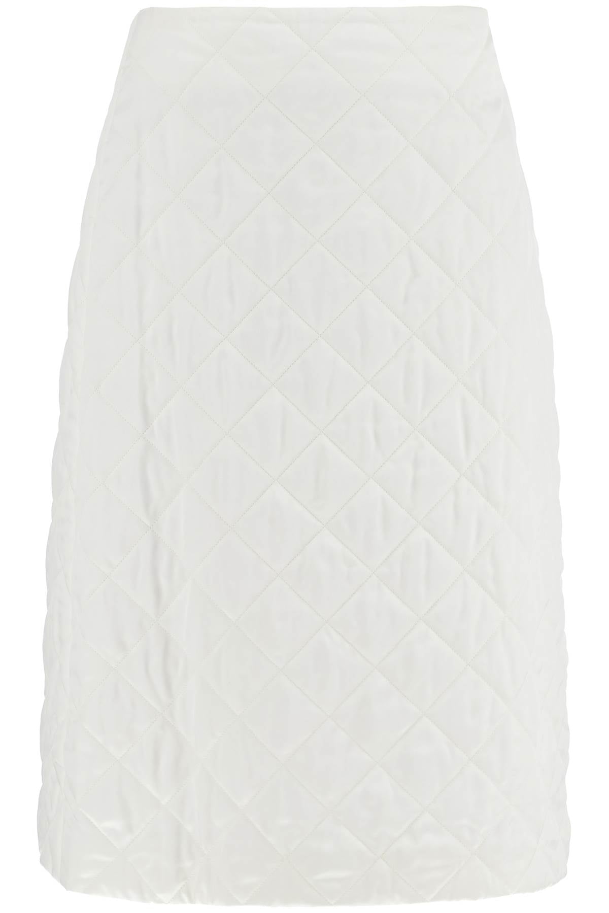 Quilted Midi Skirt  - White