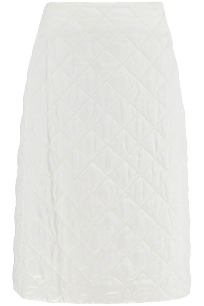 Quilted Midi Skirt  - White