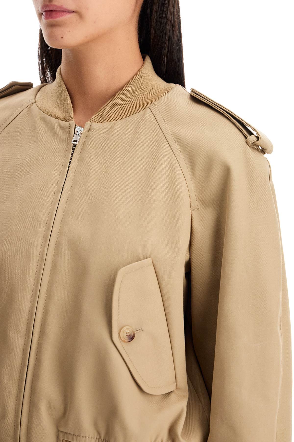 Gabardine Bomber  - Beige