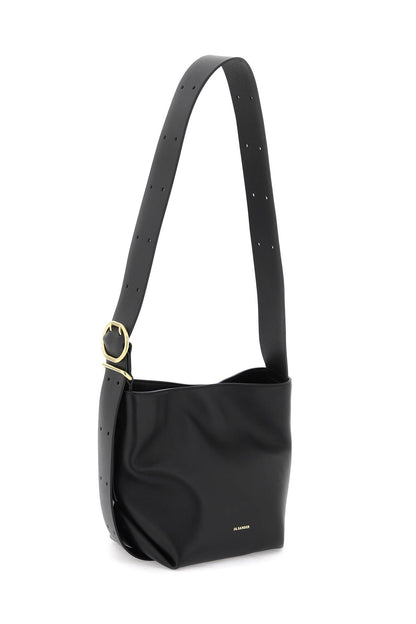 Leather Shoulder Bag  - Black