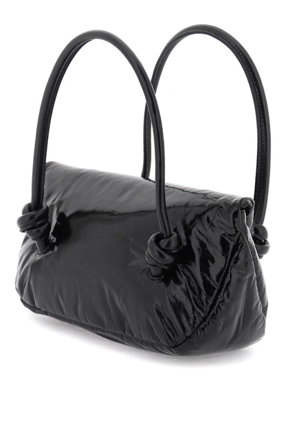 Patent Leather Small Shoulder Bag  - Black