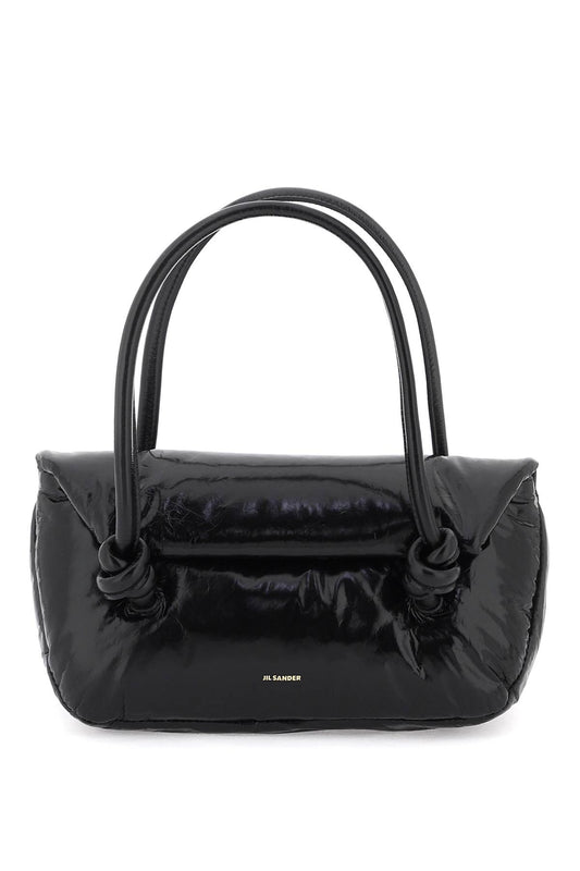 Patent Leather Small Shoulder Bag  - Black