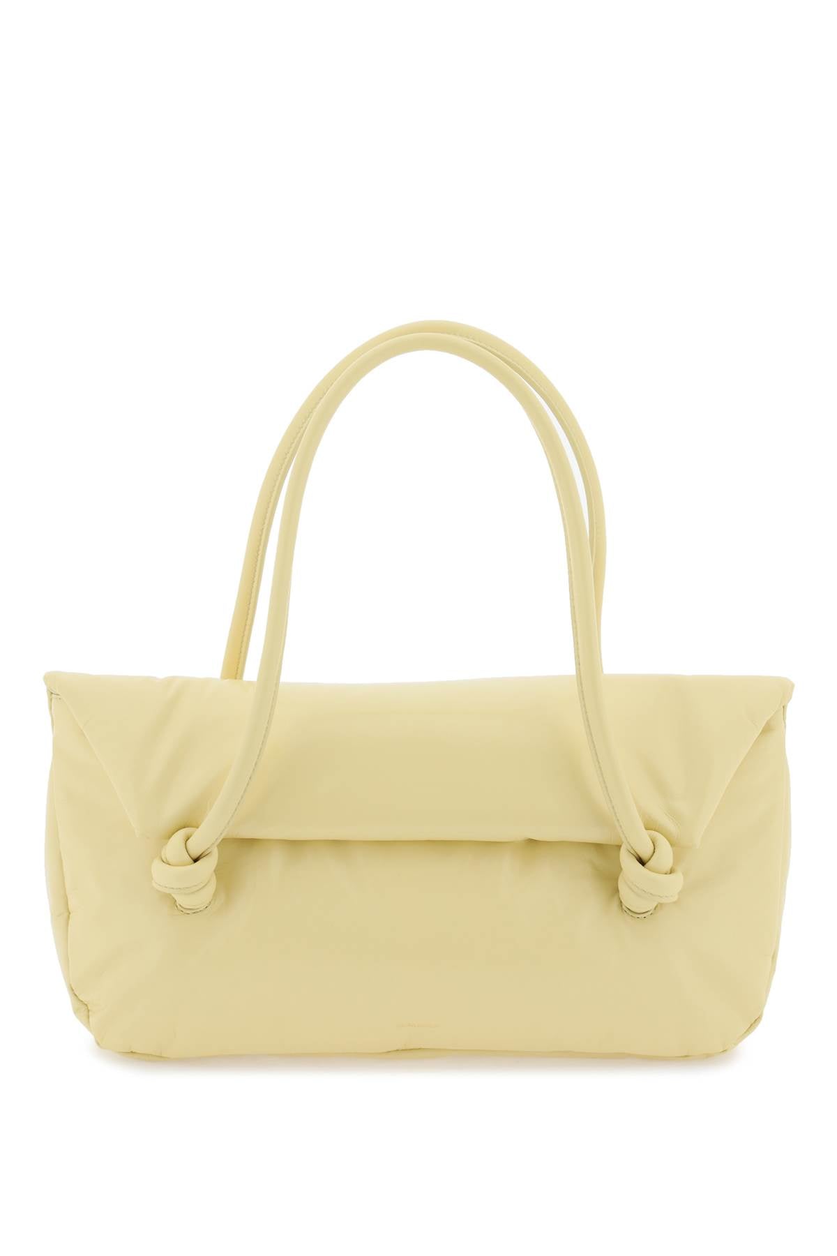 Padded Leather Shoulder Bag  - Yellow