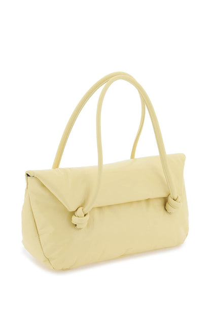 Padded Leather Shoulder Bag  - Yellow