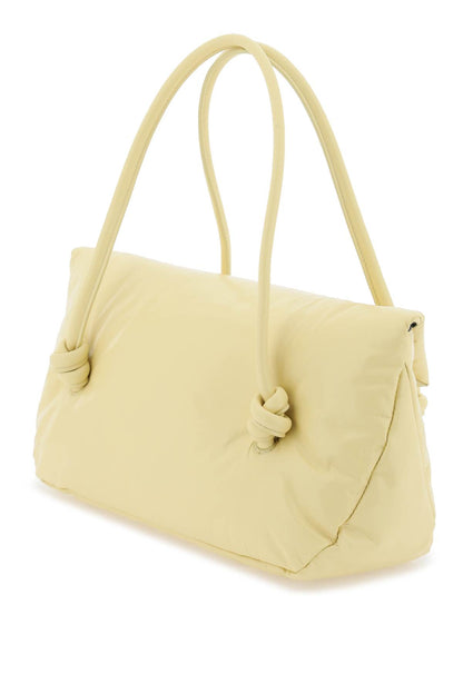 Padded Leather Shoulder Bag  - Yellow