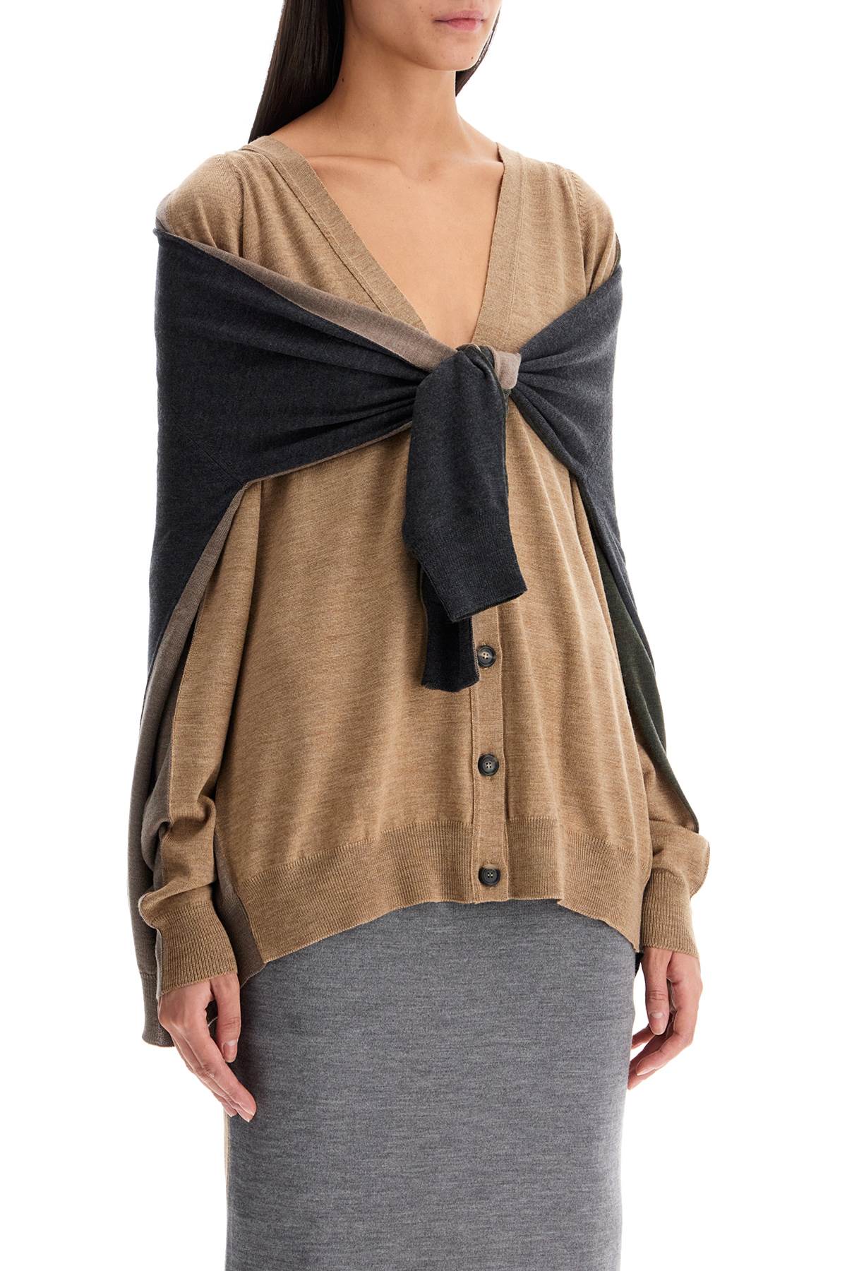 Double-sleeved Cardigan  - Beige