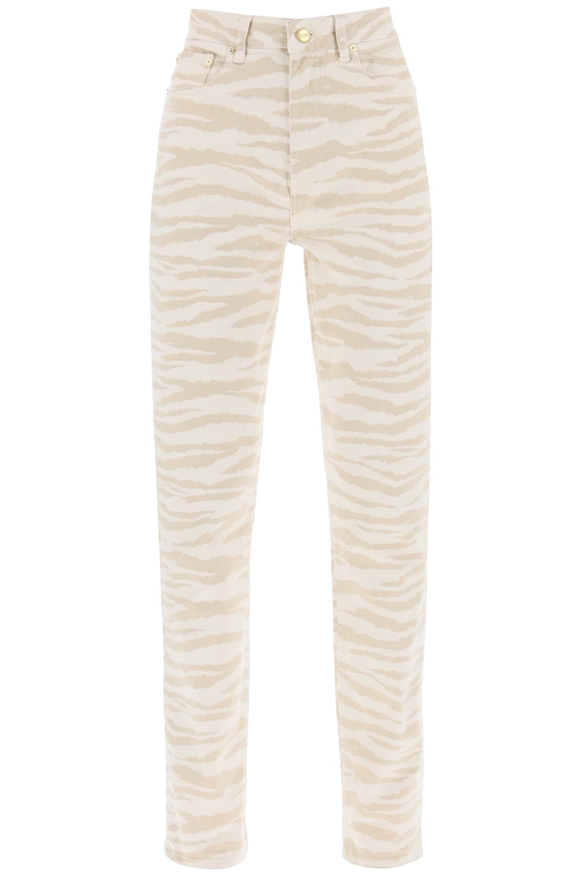 'swigy' Printed Denim Jeans  - White