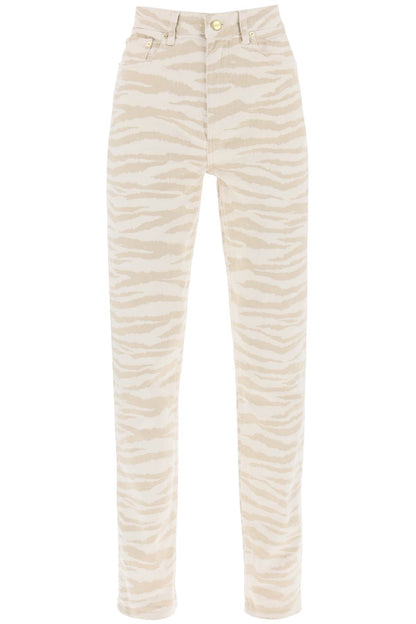 'swigy' Printed Denim Jeans  - White