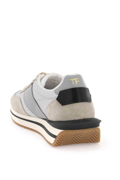 James Sneakers In Lycra And Suede Leather  - Beige