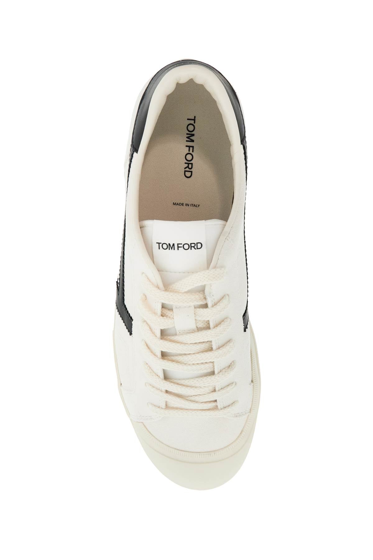 White Low Top Leather Sneakers With Velcro  - White