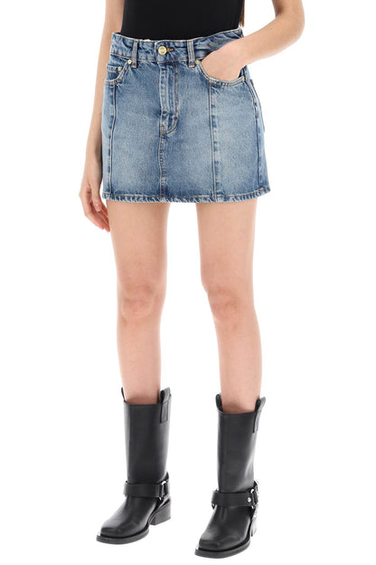 Denim Mini Skirt  - Blue