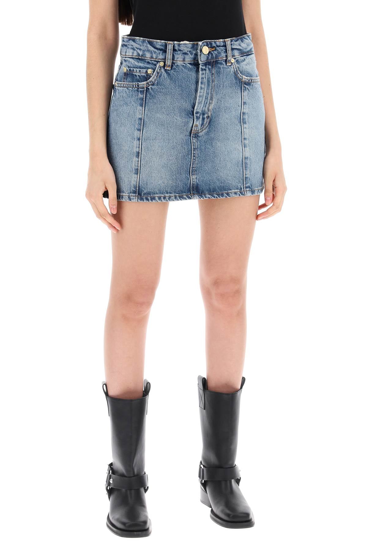 Denim Mini Skirt  - Blue