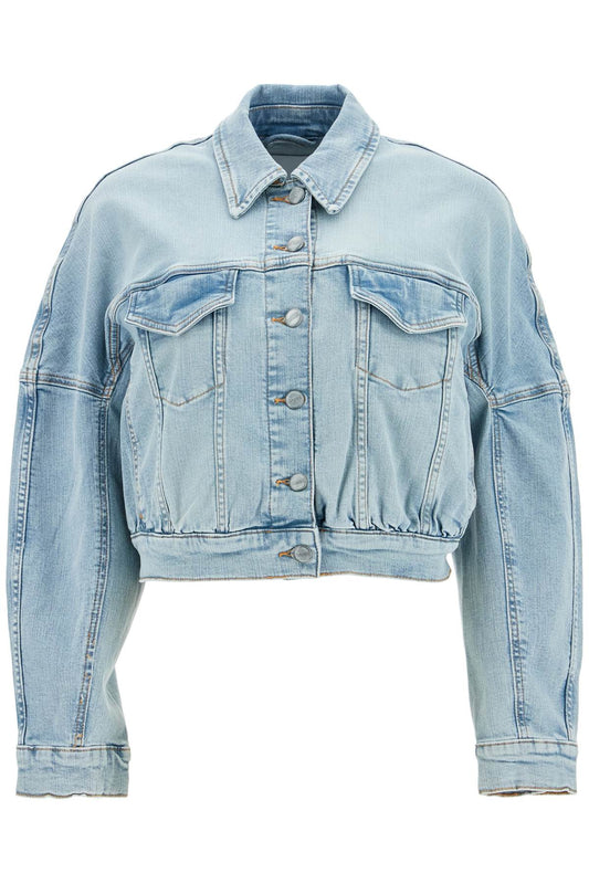 Stretch Denim Bomber Jacket In 8  - Blue