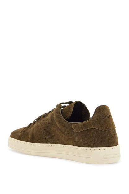 Khaki Suede Low Top Sneakers With Rubber Sole  - Khaki