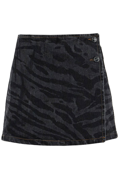 Cut  Denim Laser-cut Mini  - Black