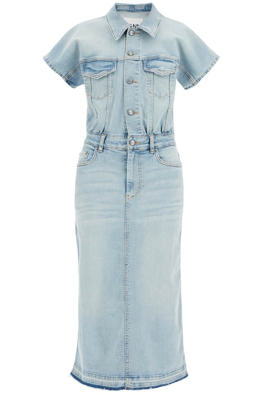 Stretch Denim Midi Dress In 8  - Blue