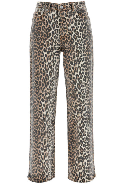 Leopard Print Izey Jeans  - Brown