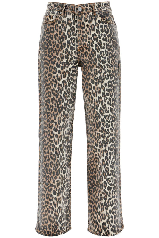 Leopard Print Izey Jeans  - Brown