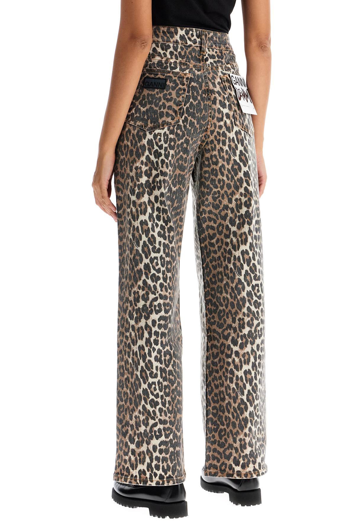 Leopard Print Izey Jeans  - Brown