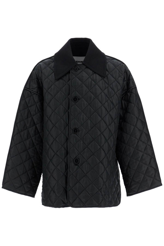 Quilted Maxi Jacket With Detachable  - Black