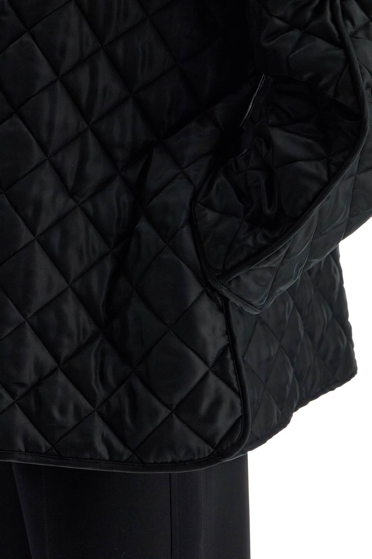 Quilted Maxi Jacket With Detachable  - Black