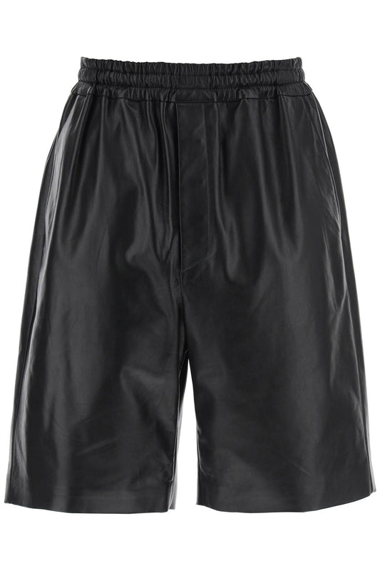 Leather Bermuda Shorts For  - Black